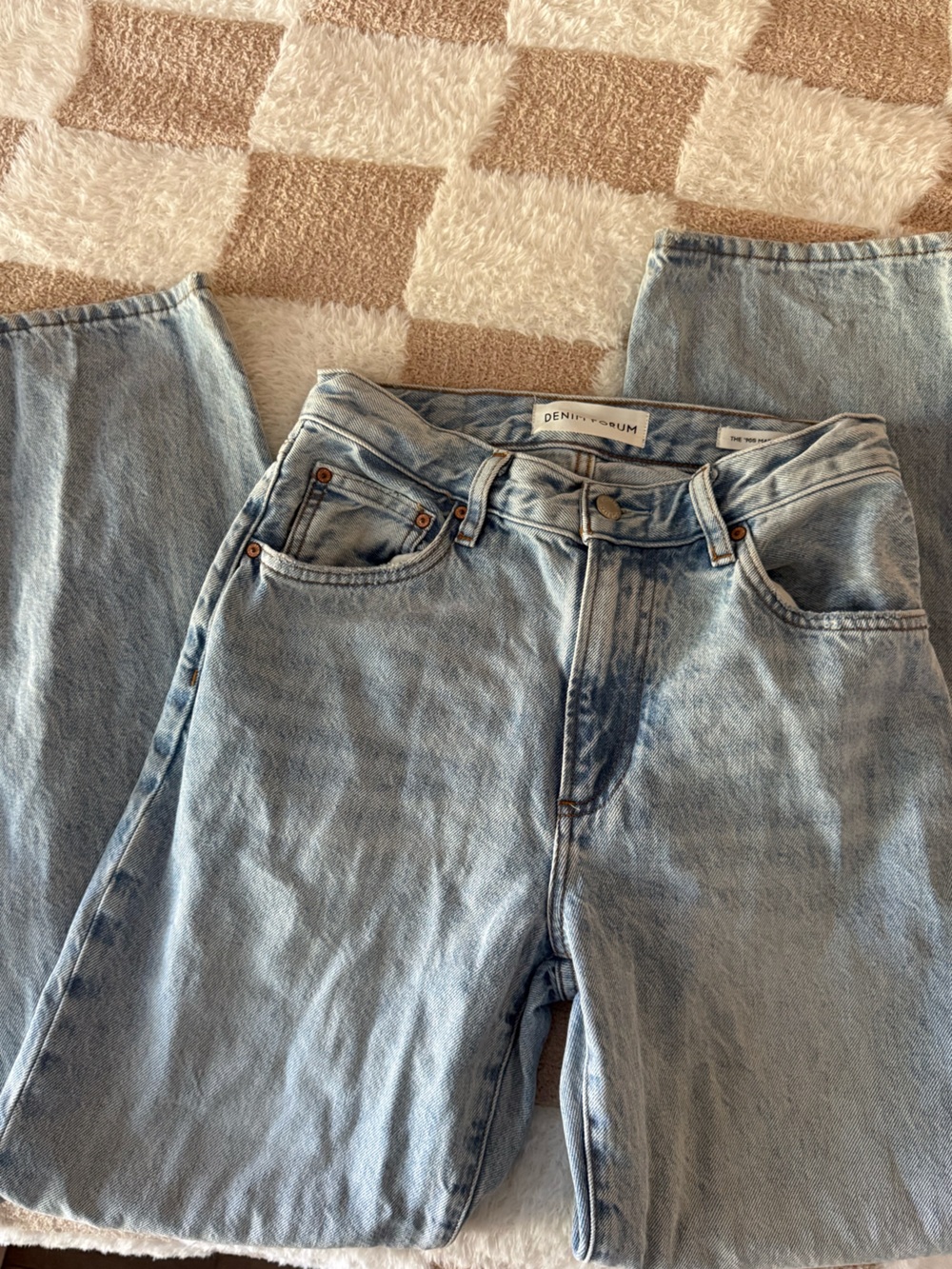 Denim Forum Women's Light Blue Straight Leg Jeans